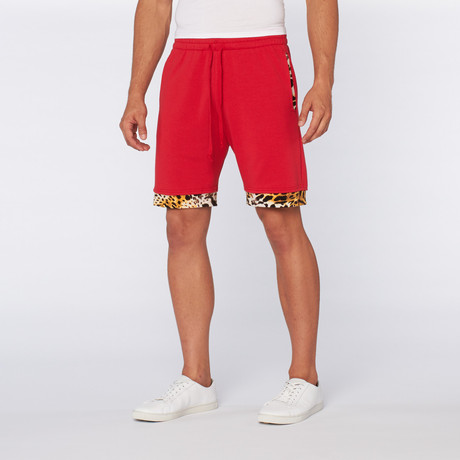Leopard Contrast Short // Red (XS)