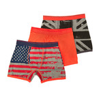 Boxer Briefs // Red + Blue + Black // Pack of 3 (S)
