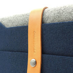 Leather 11" Macbook Air Sleeve (Black & Charcoal Grey)