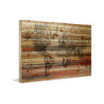 Maailma Print on Natural Pine Wood (24"H x 36"W x 1.5"D)