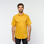 Brio Milano // Button Up Short-Sleeve Shirt // Golden Yellow (M)