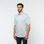 Brio Milano // Button Up Short-Sleeve Shirt // Light Blue (L)