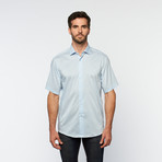 Brio Milano // Button Up Short-Sleeve Shirt // Light Blue (L)
