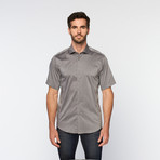 Brio Milano // Button Up Short-Sleeve Shirt // Grey (L)