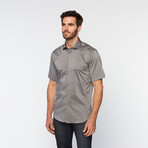 Brio Milano // Button Up Short-Sleeve Shirt // Grey (S)