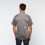 Brio Milano // Button Up Short-Sleeve Shirt // Grey (S)