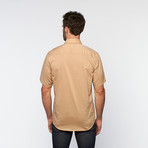 Brio Milano // Button Up Short-Sleeve Shirt // Khaki (S)