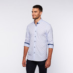 Ungaro // Button Up Dress Shirt // Light Blue Shadow Dot + Micro Stripe (XL)