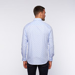Ungaro // Button Up Dress Shirt // Blue Dot + Stripe (M)