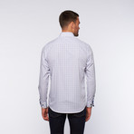Button-Up Shirt // Blue + Black Grid (M)