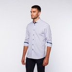 Ungaro // Button Up Dress Shirt // Blue + Brown Plaid (M)