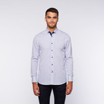 Ungaro // Button Up Dress Shirt // Blue + Brown Plaid (XL)