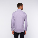 Button-Up Shirt // Purple Micro Shadow Plaid (L)