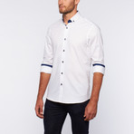 Ungaro // Button-Down Shirt // White Shadow Stripe (M)