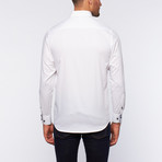 Ungaro // Button-Down Shirt // White Shadow Stripe (XL)