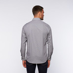 Ungaro // Button Up Dress Shirt // Black Micro Grid + Dot (M)