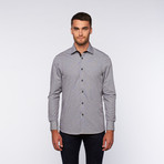 Ungaro // Button Up Dress Shirt // Black Micro Grid + Dot (M)