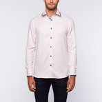 Button-Up Shirt // Pink + Navy Trim (S)