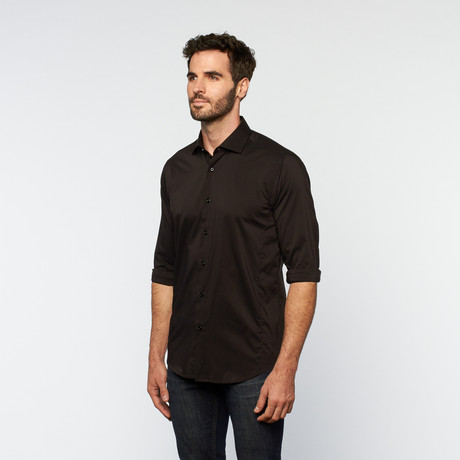 Brio Milano // Button Up Long-Sleeve Shirt // Black (S)