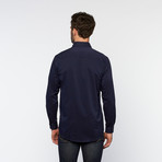 Brio Milano // Button Up Long-Sleeve Shirt // Navy (S)
