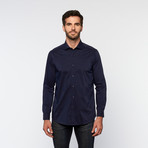 Brio Milano // Button Up Long-Sleeve Shirt // Navy (L)