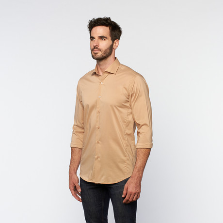 Brio Milano // Button Up Long-Sleeve Shirt // Khaki (S)