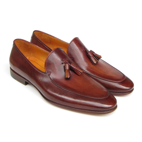 Hand Painted Leather Tassel Loafers // Brown II (Euro: 38)