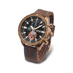 Almaz Leather Strap Chronograph Bronze Watch Quartz // 6S11/320O266