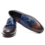 Paul Parkman // Two-Tone Kiltie Tassel Oxford // Navy + Brown (Euro: 40)