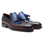 Paul Parkman // Two-Tone Kiltie Tassel Oxford // Navy + Brown (Euro: 40)