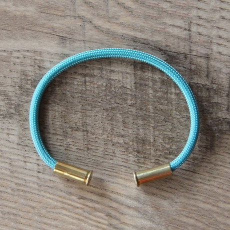 Recycled Bullet Casing Bracelet // Electric Teal