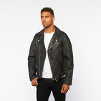 American Anarchy Leather Motorcycle Jacket // Black (L)