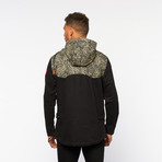 Paisley Pullover Parka Jacket // Black Paisley (M)