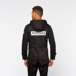 Rectangle Combat Hooded Parka Jacket // Black (S)