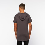 Elongated Hooded Henley // Gunmetal Grey (S)