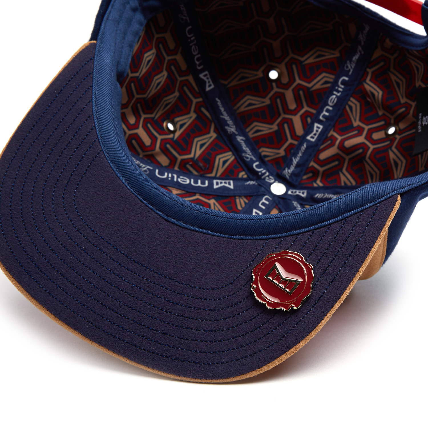 The Renewal 6-Panel Hat // Navy + Tan + Red - Melin Brand - Touch of Modern