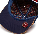 The Renewal 6-Panel Hat // Navy + Tan + Red
