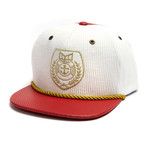 The Duke 6-Panel Hat // White + Red + Gold