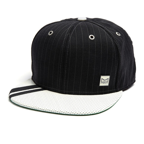 The Closer 6-Panel Hat // Charcoal + White Pinstripe