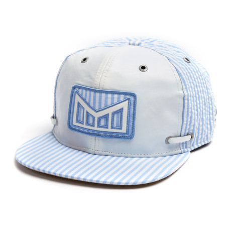 The Chowder 6-Panel Hat // Light Blue + White