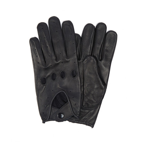Leather Full Driving Gloves // Black (S/M)