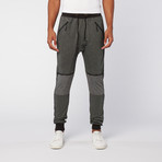 Pinstripe Heather Jogger // Black (S)