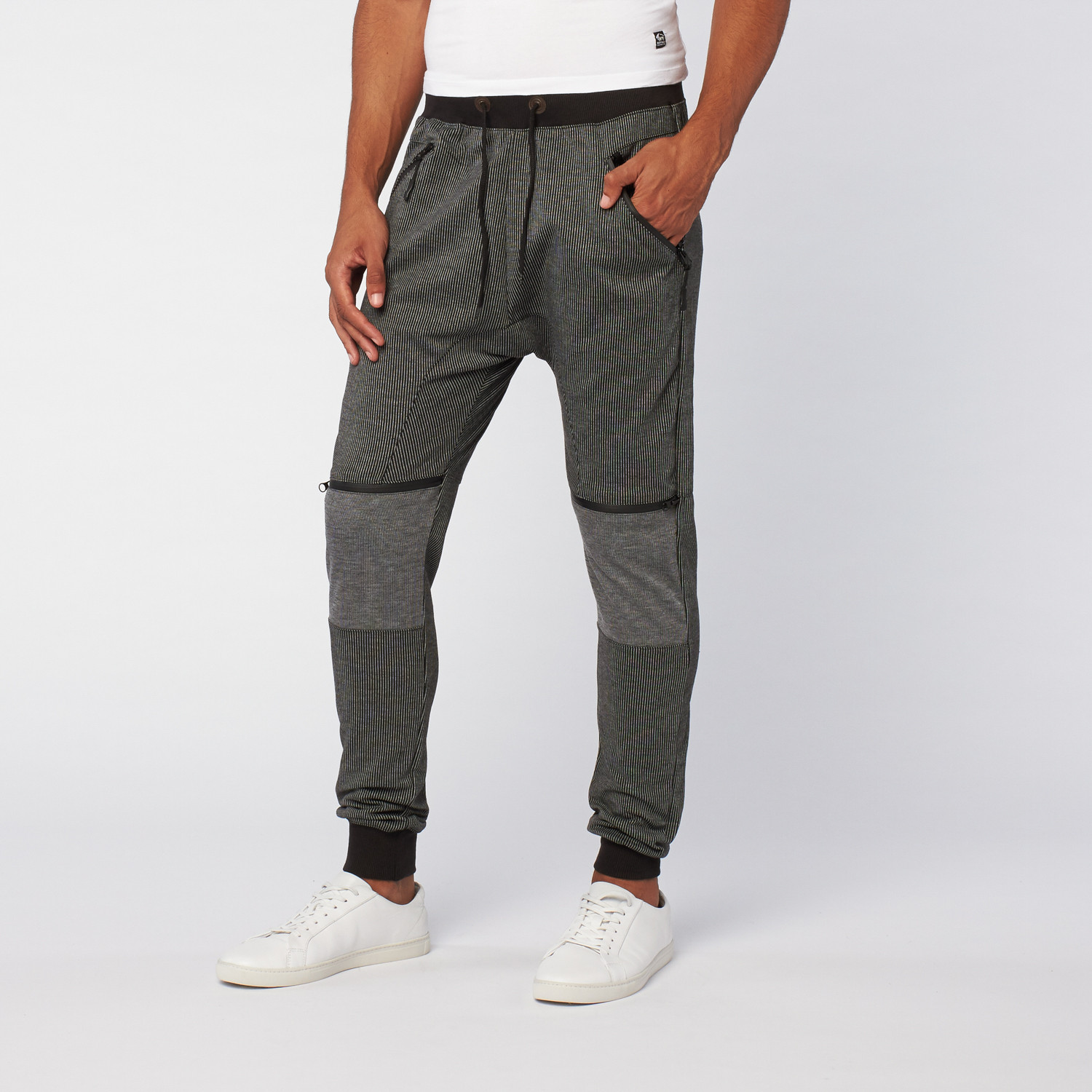 pinstripe smart jogger trousers