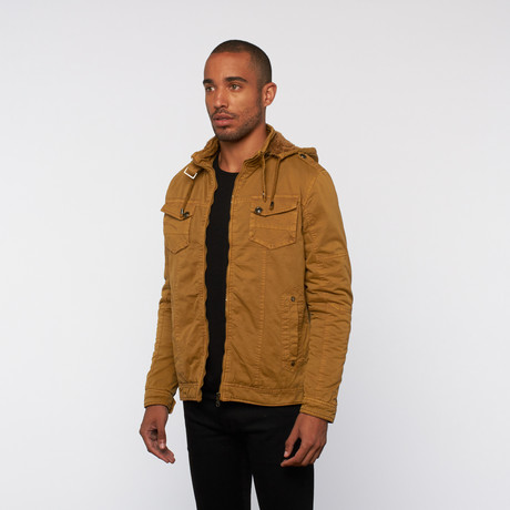 Hooded Cotton Jacket // Camel (S)