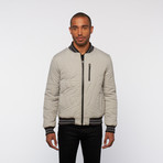 Zag Quilted Bomber Jacket // Grey (L)