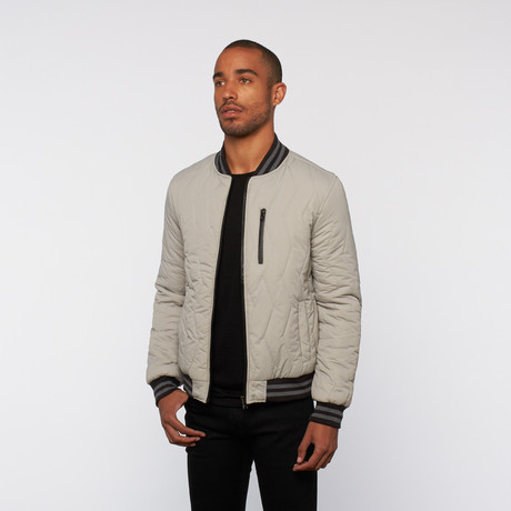 Zag Quilted Bomber Jacket // Grey (S)