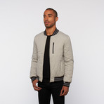 Zag Quilted Bomber Jacket // Grey (L)