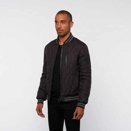 Zag Quilted Bomber Jacket // Black (S)