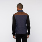 Quilted Vest with Snap Pocket // Navy (S)