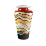 Small Tangerine Strata Traditional Urn // 212866